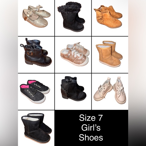 Bundle of size 7 Girl’s Shoes (10 pairs) - Picture 1 of 11
